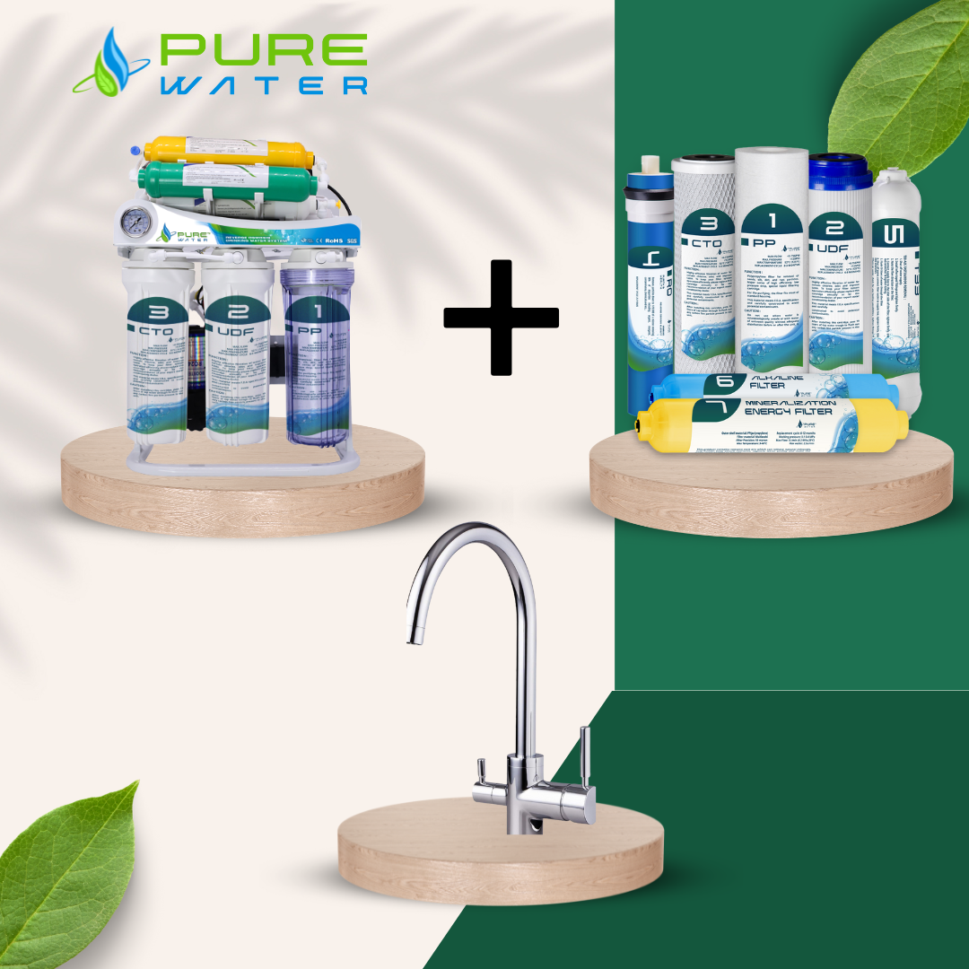 Aqua Purifier 200: 8-Stage RO Water Filter + 1 jaar filters + Kraan