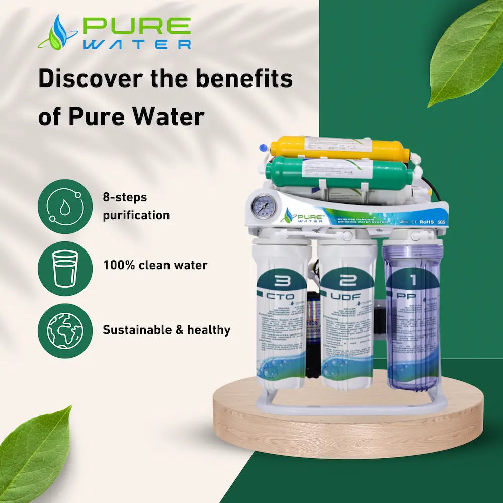 Aqua Purifier 200: 8-Stage RO Water Filter + 1 jaar filters + Kraan