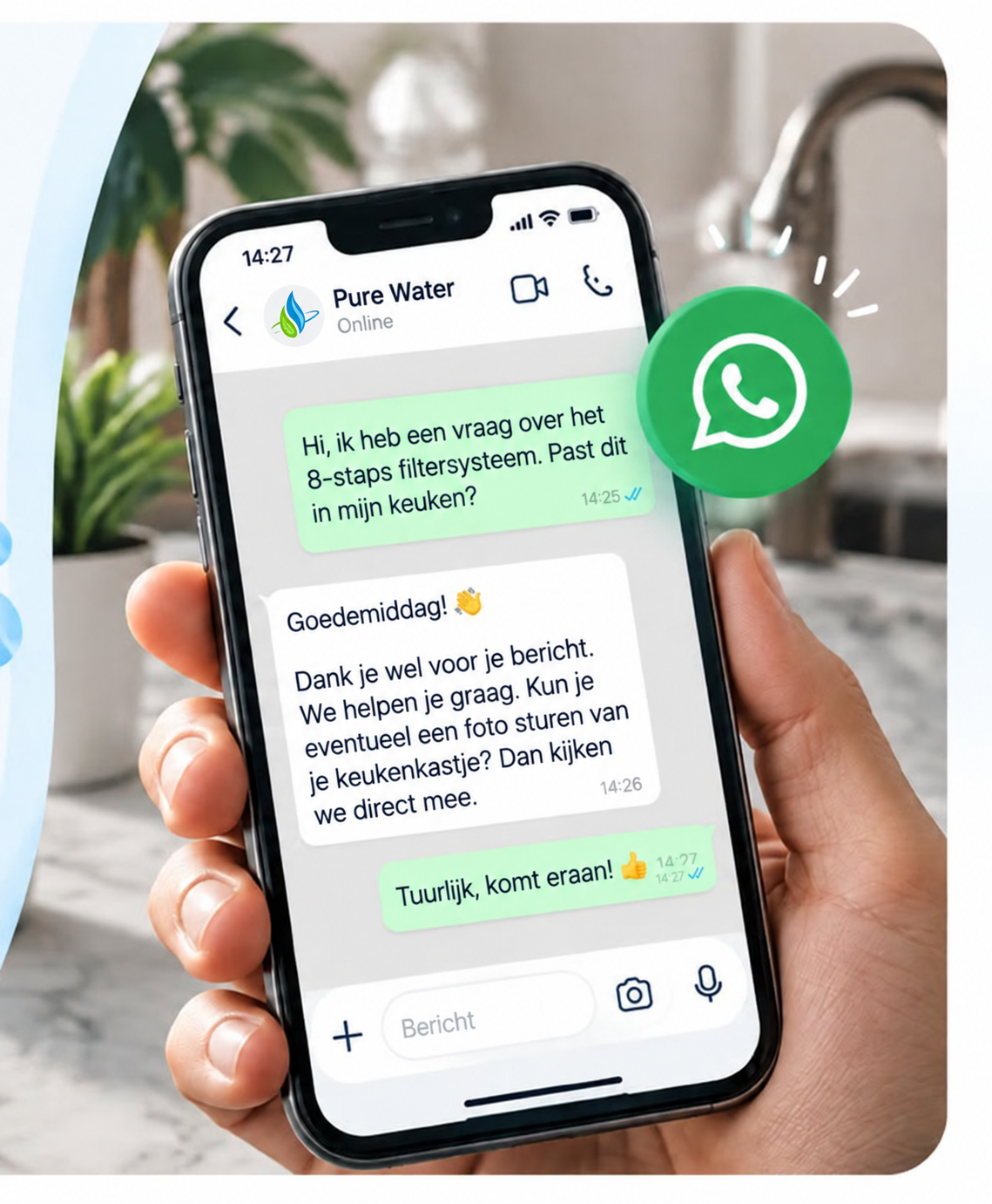 WhatsApp-contact met Pure Water