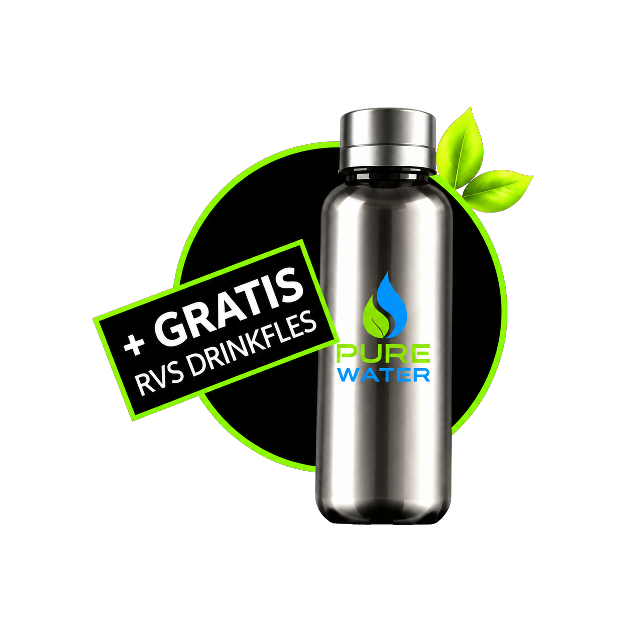 Gratis RVS drinkfles bij het pakket