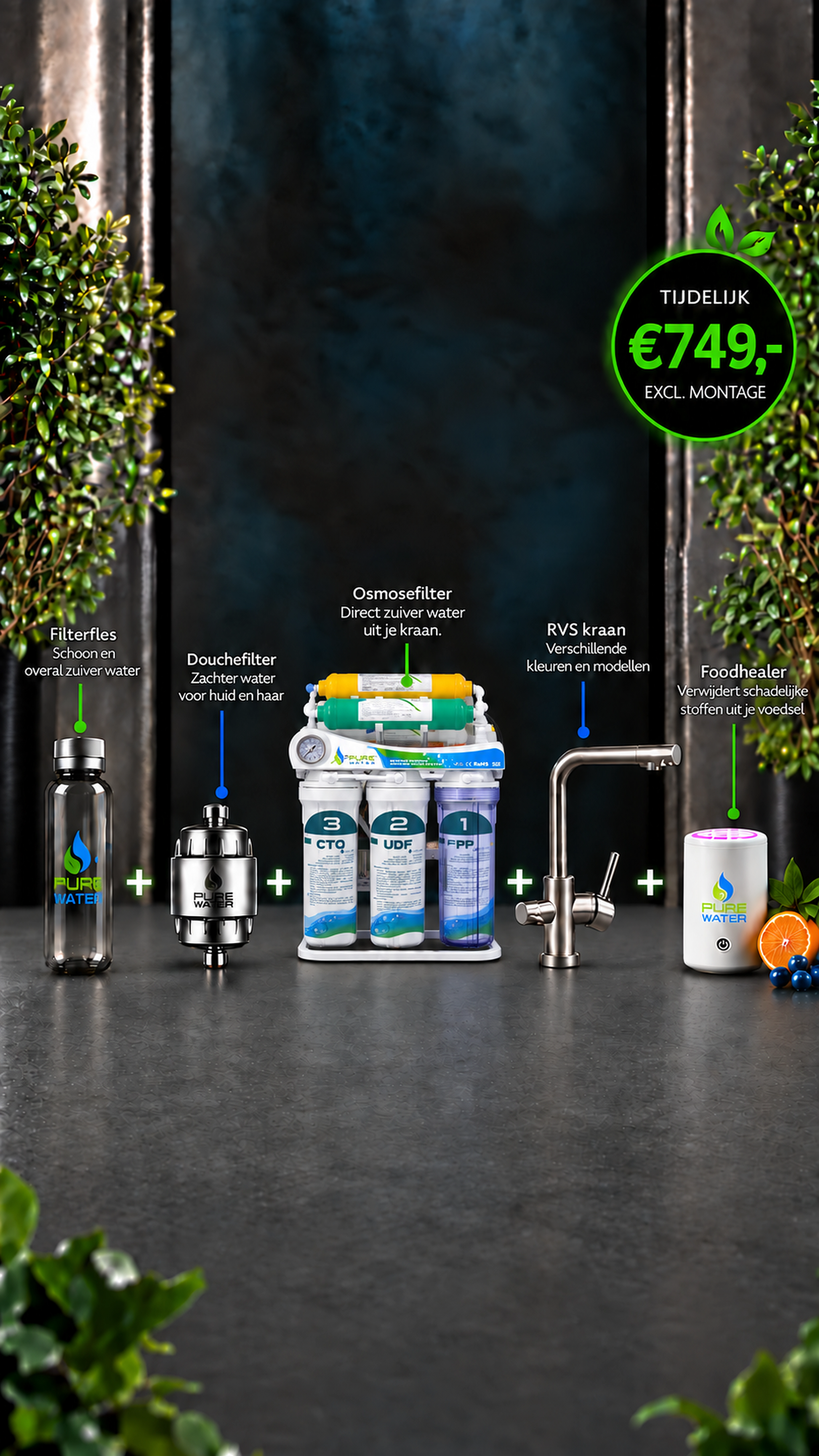 Inhoud van het complete Pure Water pakket