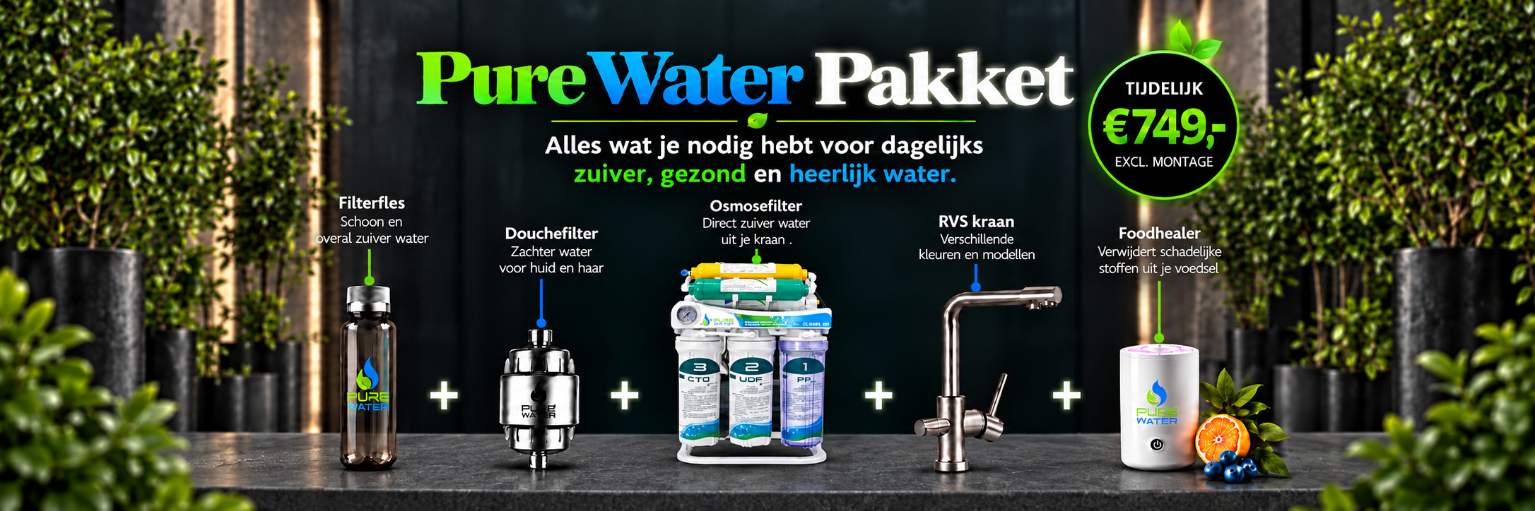 Inhoud van het complete Pure Water pakket